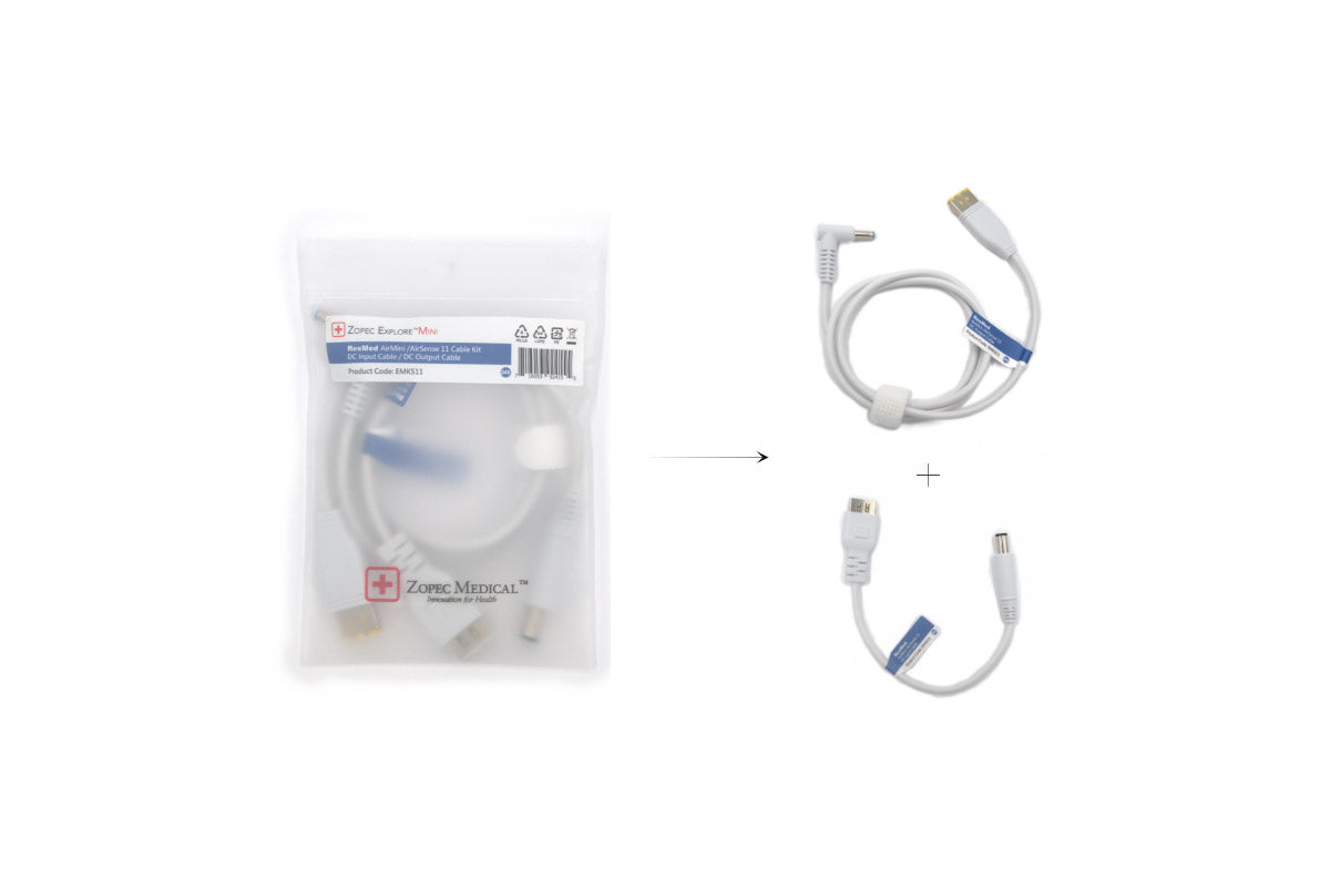 Zopec Explore Mini DC Output & Input Cables for ResMed AirMini / AirSense 11