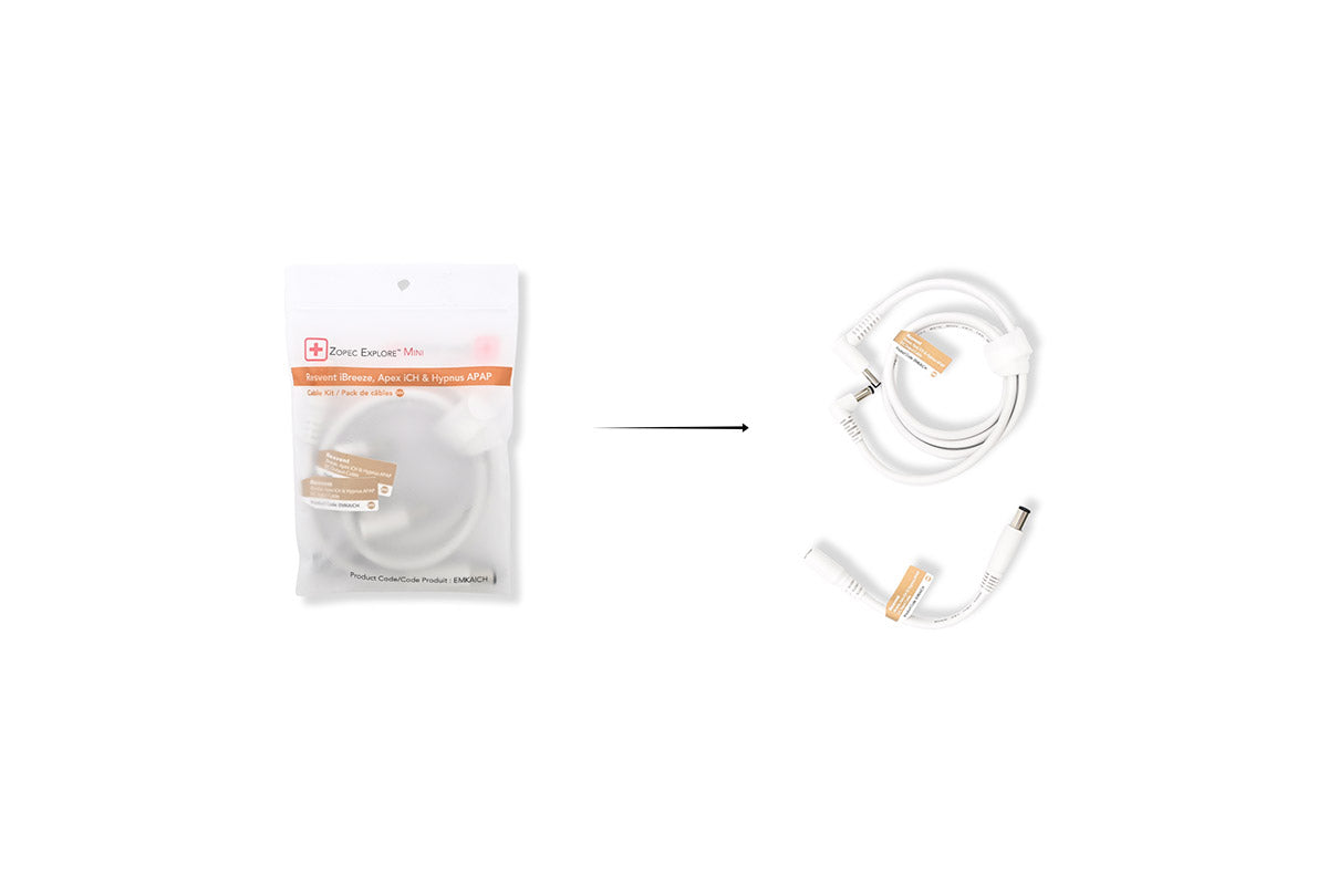 Zopec Explore Mini DC Output and Input Cables for Resvent iBreeze, Apex iCH & Hypnus APAP